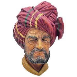Bossons Abdhul the Arabian Chalkware Head 1950-60s England Vintage